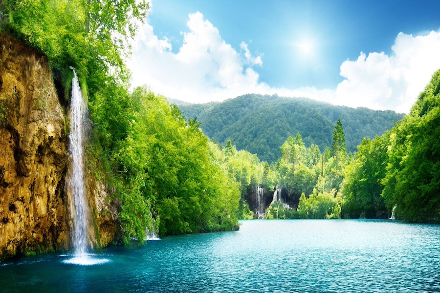 A majestic waterfall 